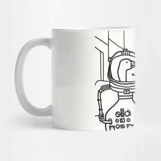 Distracted Boyfriend Meme Sci Fi Astronaut Goose Line Drawing Mug